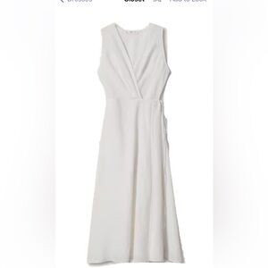 Mango Linen Wrap Dress Sz M